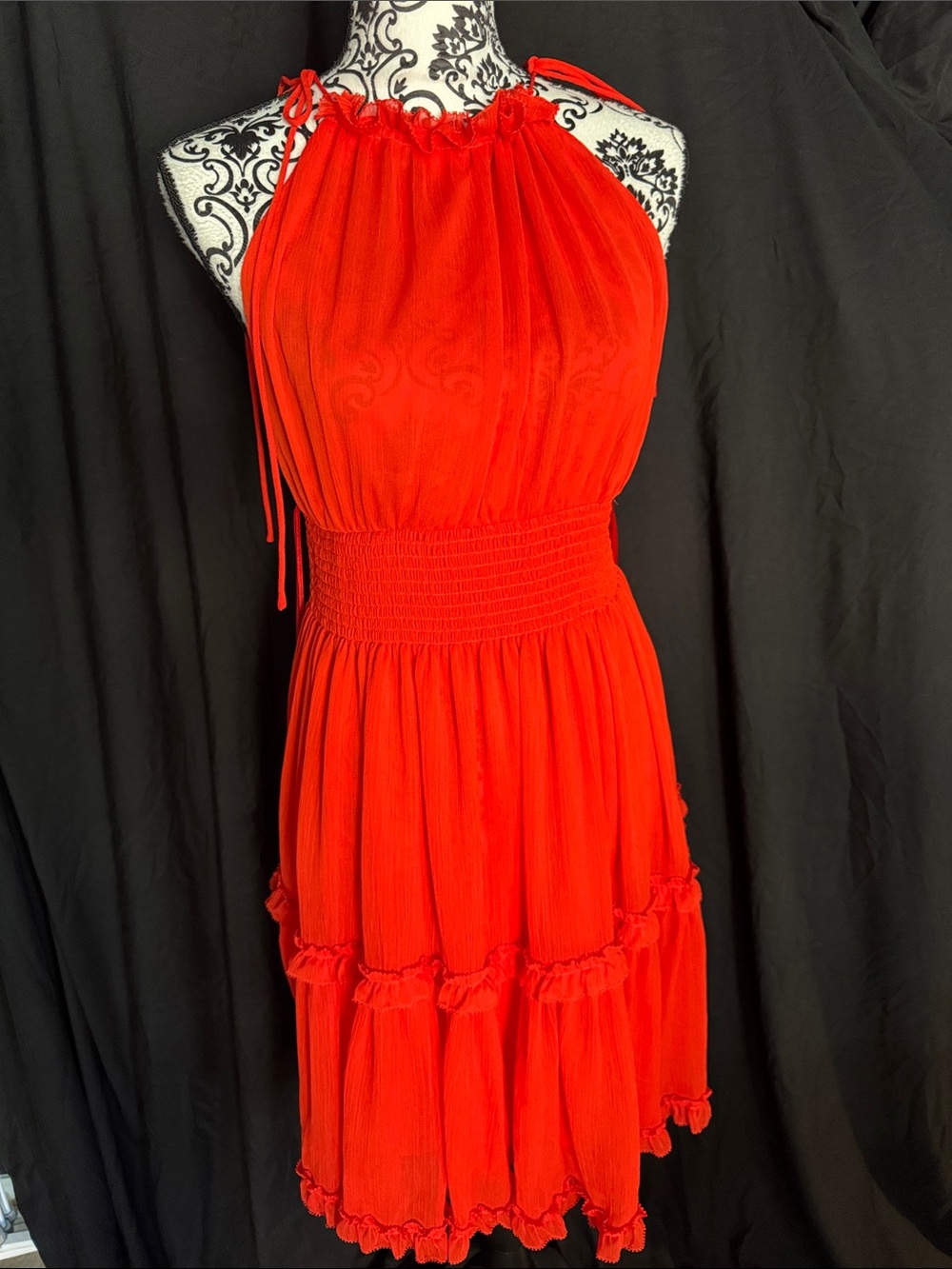 Banana republic red halter mini dress